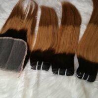 5*5 Closure: 10inches Colour: Ombre 8 Mix, 4Natural  Style: Straight