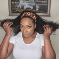 Cruly Headband Wig 18 inches-Colour Black